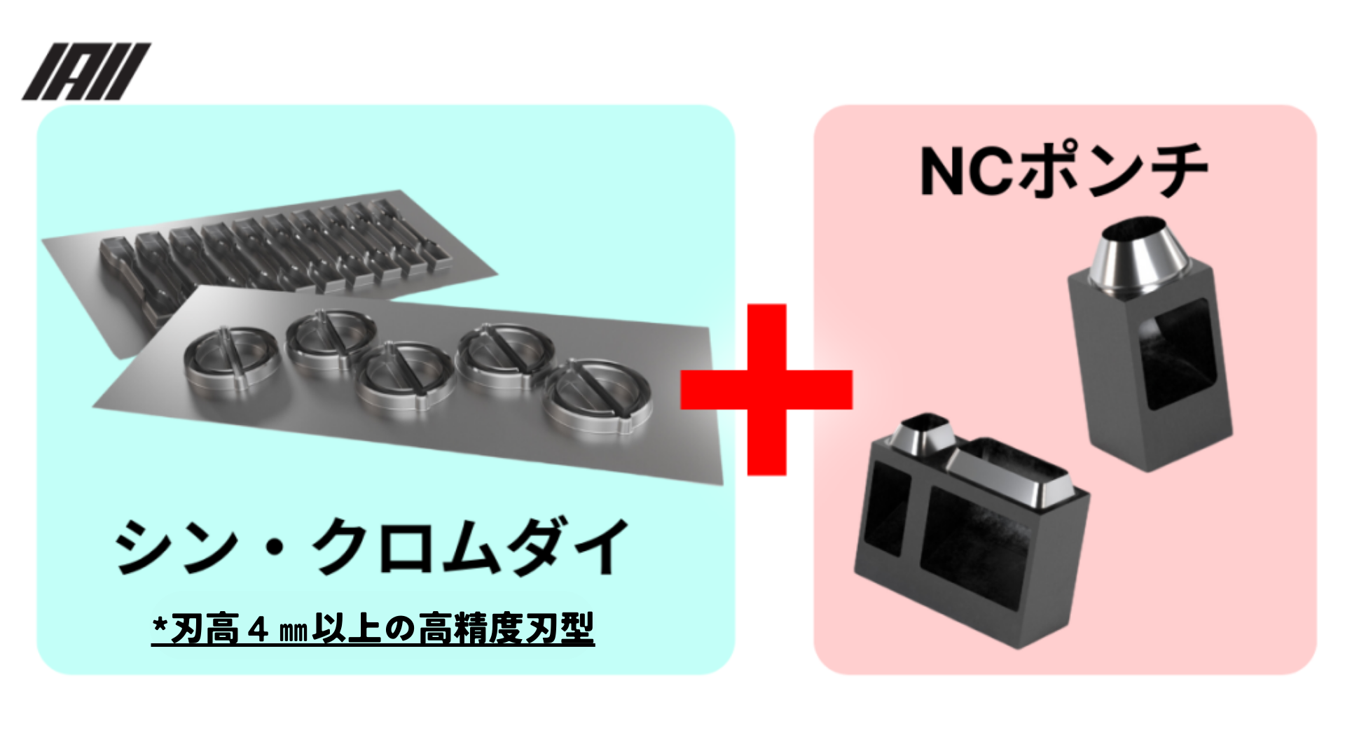 SCポンチは刃高４㎜以上の高精度刃型であるシン・クロムダイとNCポンチを組み合わせたものです