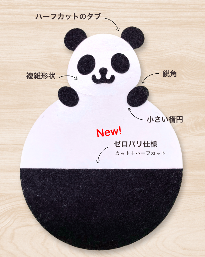 SCナイフの技術を詰め込んだパンダ型のサンプル