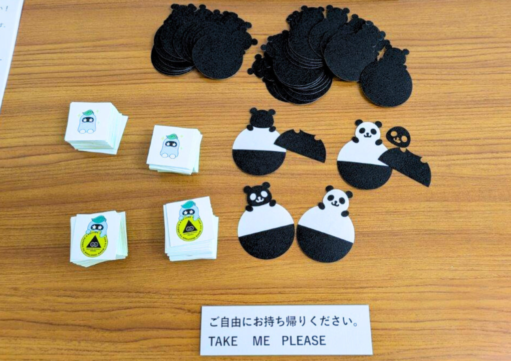 SCナイフを用いたパンダの加工サンプルの展示の様子