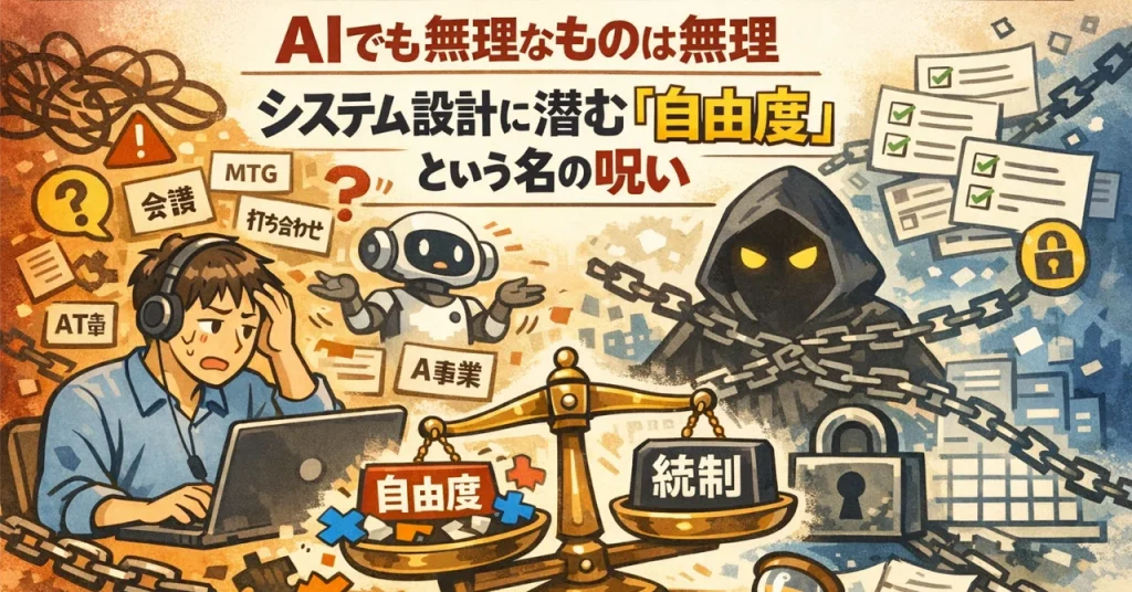 【AIでも無理なものは無理。システム設計に潜む「自由度」という名の呪い。】のサムネイル