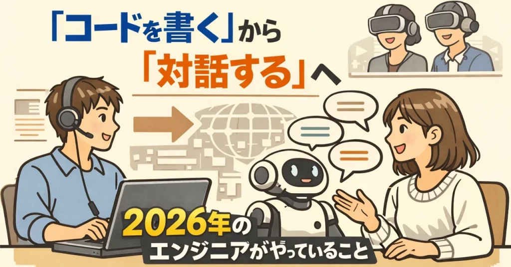 AIと対話しているエンジニア